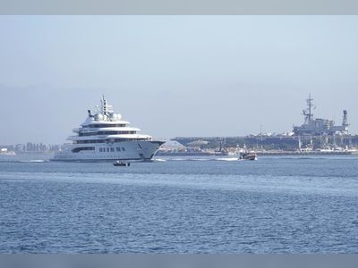 Russian superyacht seized by US arrives in San Diego Bay