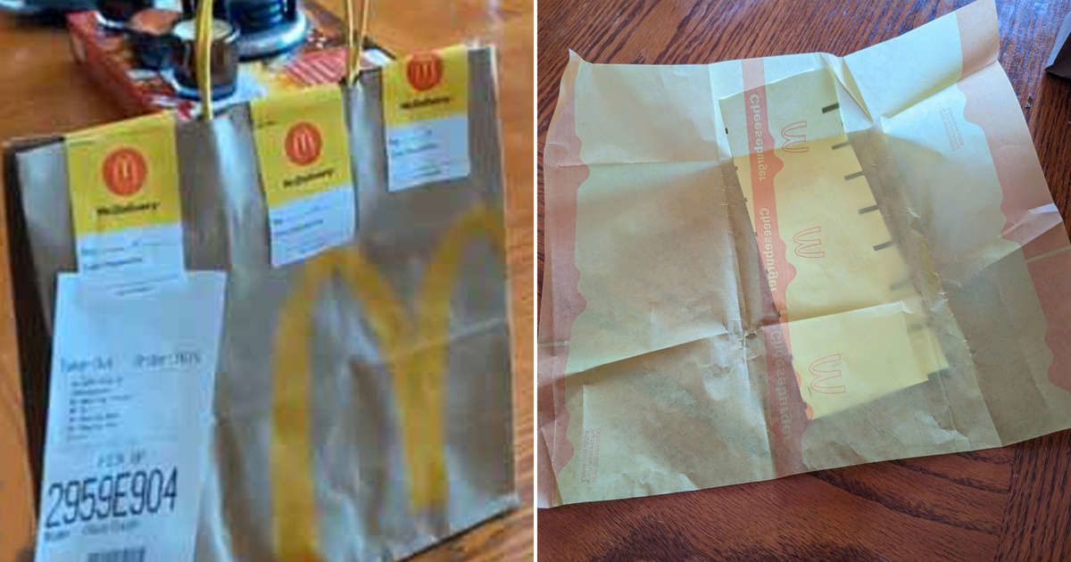 McDonald's delivers empty wrapper to man who unticked every item on his order