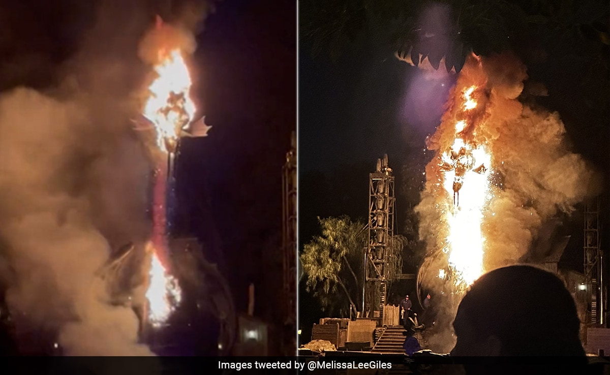 Watch: Giant Dragon Bursts Into Flames During Show At Disneyland In California